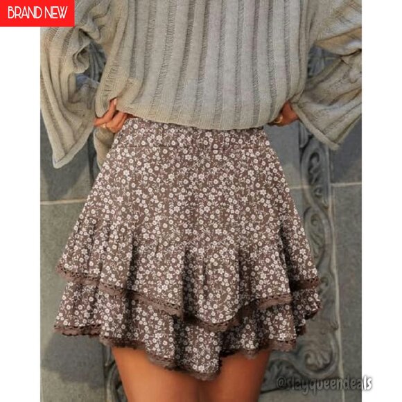 High Waisted Ruffle Skort Tennis Shorts Women's Athletic Summer Activewear - Picture 5 of 8